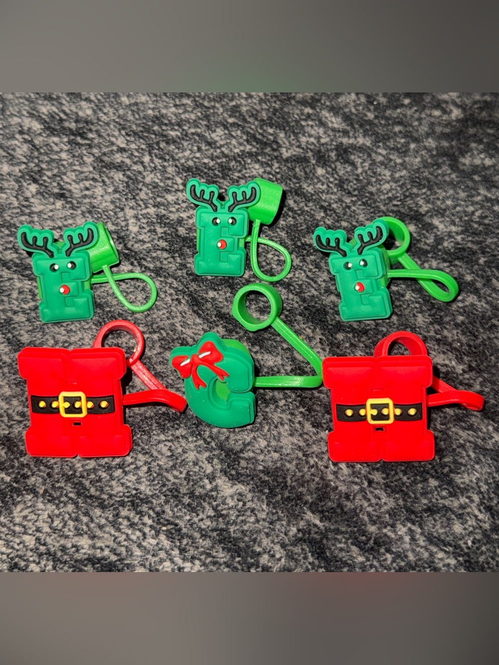 6 Pcs Christmas Straw Covers Caps for Stanley Tumblers